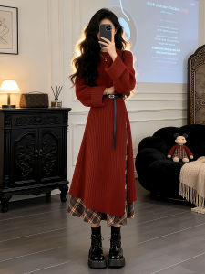 Karrar betsey | Festive Red Knitted Dress