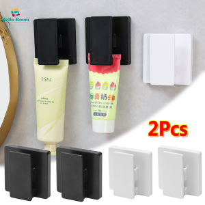 คลิปรัดปากติดผนังแบบไม่เจาะรูอเนกประสงค์2ชิ้นพร้อมคลิปพลาสติกฟันสบู่ล้างหน้ายาสีฟัน