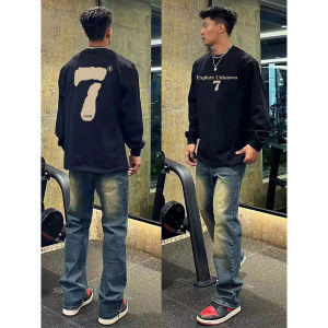 Áo Thun Dài Tay Cotton Phong Cách Mỹ Rộng Rãi Mùa Xuân Thu Áo Nỉ Mỏng Cho Thanh Thiếu Niên Trung Niên Thường Ngày