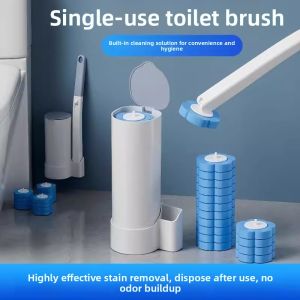 MONLEYTA | Disposable Toilet Brush Wall Mounted No Dead Angles Bathroom Cleaning Tool PVC Material Round Shape No Drilling Required
