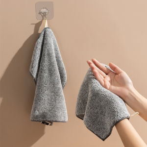 3pcs Soft Microfiber Kitchen Towels Bamboo Charcoal Dishcloth Anti-grease Wipping Rags Non Stick Oil Household Cleaning Cloths Towel