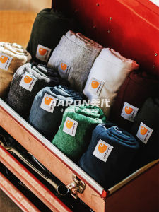 เสื้อยืดแขนสั้นผ้าฝ้ายแท้ Carhartt K87 สำหรับผู้ชายและผู้หญิง เสื้อชั้นในสไตล์อเมริกัน เสื้อโปโลทรงหลวม ปกกระเป๋า ฤดูร้อน 2023