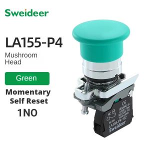 22mm Mushroom Emergency Stop Button Switch 10A Key Emergency Stop Power Push Button Switch 1NC 1NO Start Switch Red Green