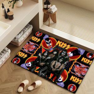 Rock Band K-Kiss Band Door Mat Bath Microfiber Decorative Versatile Flannel Floor Mat Quick Dry Absorbent Non-slip Sole