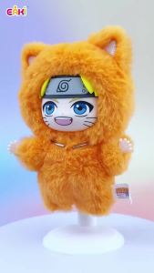 EAKI | TOPTOY Eaki Naruto V3 Kitten Land Series Blind Box V2 Pajamars Plush Vinyl Doll Movable Figure Itachi Sasuke Obito Surprise Toy