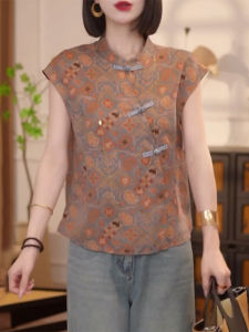 Shalldoer | เสื้อเชิ้ตผู้หญิงสไตล์เกาหลี ฤดูร้อนปี 2025 ดีไซน์ลำลอง เสื้อตัวบนคอกลมแขนยาว 3 กระดุม ทรงตรง ผ้าผสมคอตตอน