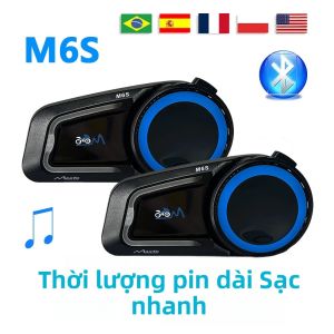 Tai Nghe Bluetooth Maxto M6s Cho Mũ Bảo Hiểm Xe Máy Phạm Vi 1000M Chia Sẻ Nhạc Tương Thích Với Tất Cả Các Loại Mũ Bảo Hiểm Chống Nước Giảm Tiếng Ồn