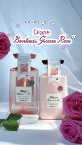 Bộ dầu gội xả phục hồi hư tổn dưỡng tóc bồng mượt Diane Bonheur Grasse Rose hương hoa hồng Pháp