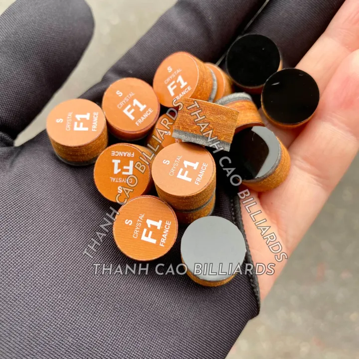 Đầu Cơ Billiards F1 France 6 Lớp Đáy Kính Trợ Lực Chơi Bi-a Đường Kính 14mm Màu Vàng Cam | Đầu F1 Crystal S