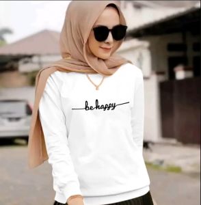 ( COD ) ~ BAJU BEHAPPY TERBARU - KAOS DISTRO S-M-L-XL-XXL WANITA KEREN LENGAN PANJANG KEKINIAN-BAJU CEWEK TRENDY LENGAN PANJANG TERLARIS