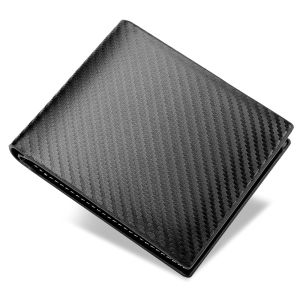 New Mens Carbon Fiber Wallet Card Holder Mens Integrated Zipper Horizontal Wallet