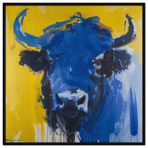 Tranh con trâu trừu tượng tranh treo tường dán tường trang trí hiện đại treo phòng khách nội thất. CGI-629