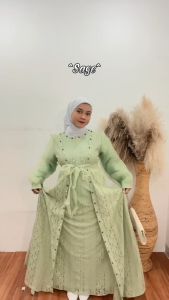 Momoe Boutique - Maxi Ayana| Gamis Bisa Busui Friendly Gamis Brukat Kombinasi Organza Fashion Busana Muslim Wanita Lebaran