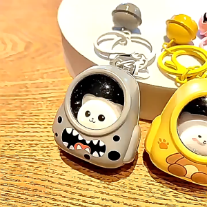 Light up keychain Mini backpack keychain Astronaut capsule keychain Luminous cartoon keychain Mini glowing keychain