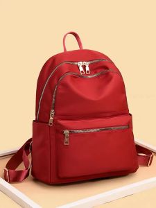 Hong Kong ROUJE DSYLE Womens Travel Backpack Simple Canvas Oxford Cloth Versatile Small Bag Commuter Style Nylon Material