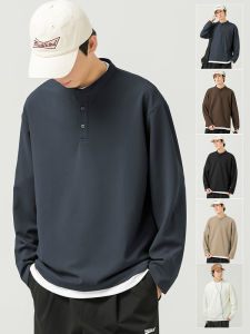 เสื้อยืดแขนยาวทรงหลวมสไตล์ฮันนาลูซ่า WOODSOON สำหรับผู้ชาย ฤดูใบไม้ผลิและฤดูใบไม้ร่วง สีสันสดใส ทรงหลวม เสื้อเชิ้ตคอกลม