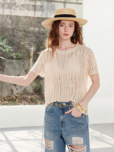 Toyouth | Cut-out Knit Top for Women Retro and Lightly Artistic