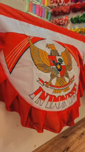 Bendera Umbul Umbul Merah Putih Garuda / Bendera Background Garuda Panjang 5 Gelombang ± 4M