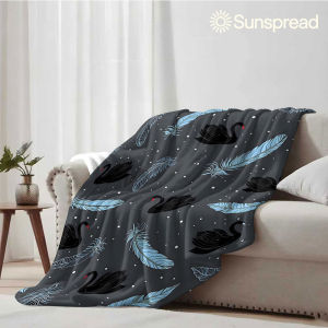 Beast Kingdom | Black Swan Soft Warm Flannel Blanket Lightweight Cozy Christmas Halloween Home Decor Room