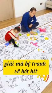 Cuộn tranh tô màu dán tường cho bé khổ lớn dài 3m rộng 30cm: Graffiti scroll for children
