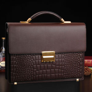 กระเป๋าผู้ชายแนวธุรกิจกระเป๋าถือหนังแท้กระเป๋าสะพายไหล่กระเป๋าเอกสารหนังวัวกระเป๋าคอมพิวเตอร์แนวนอนสำหรับผู้ชายกระเป๋าทนายความล็อครหัส