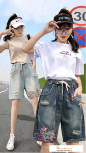 Quần short jean nữ rách phong cách tự do GLQ119 Cuocsongvang