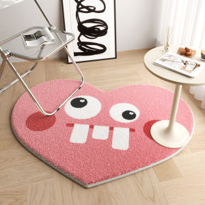 VIKAMA Irregular Heart-Shaped Floor Mat Style Bedroom Decoration Plush Carpet Nordic Carpet Living Room Plush Soft Lounge Carpet