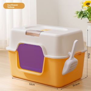 MONLEYTA | Extra Large Open-Top Cat Litter Box Anti-Splash Odor Control Cat Toilet Giant Sand Tray Cat Litter Companion Manileta Brand
