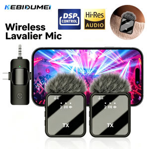 Kebidumei | KEBIDUMEI 3 In 1/2 In 1 Wireless Lavalier Microphone For IPhone/Android For Interviews Vlog Noise Cancelling Mini Microphone
