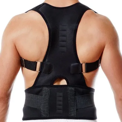 Posture Corrector Magnetic Therapy Clavicle Back Straightener Shoulder Support Brace Lumbar Belt Correction Adjustable Men Women