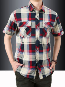 CHAFEI | Pure Cotton Plaid Mens Casual Loose Shirt