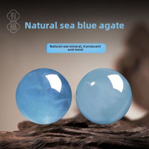 Natural Ice Blue Devil Sea Blue Topaz Beads DIY Bracelet Necklace Crystal Multi Treasure Single Bead Accessories