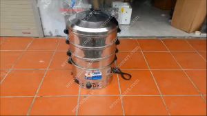 Nồi hấp bánh bao 3 tầng làm bằng INOX 100% chạy điện 220V