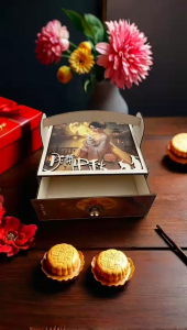 Chang’e Moon Rabbit Mid-Autumn Wooden Gift Box | Drawer Box with Handle | HL Makes FB25-22