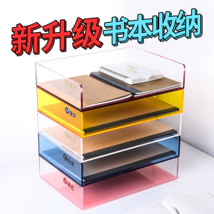 A4 Desktop Acrylic File Organizer Student Desk Book Holder Tray Storage Box Office Stationery Document Rack Organizer