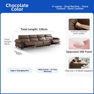 Living Room Electric Adjustable Sofa Full Recline Smart Control