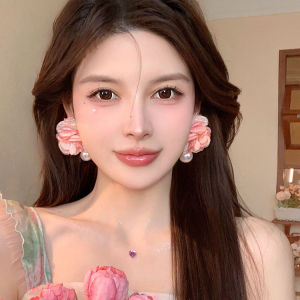 Hoa Hồng Sương Mù Bột Ngày Lễ Phong Cách Bông Tai Hoa Sang Trọng Cao Cấp Cảm Giác Bông Tai Giọt Trang Sức Thời Trang Nữ Tươi Ra