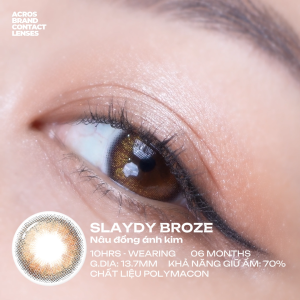 (HOẢ TỐC SG) Kính áp tròng màu Nâu đồng ánh kim SLAYDY BRONZE ACROS – Lens dùng 6 tháng đeo 10h/ngày