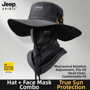 JEEP SPIRIT | Mũ Đánh Cá Hè Bảo Vệ UV và Che Cổ Với Rìa Rộng