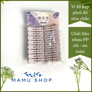 kẹp quần áo kẹp nhựa phơi quần áo 16 kẹp nhựa tốt PP Mamu shop