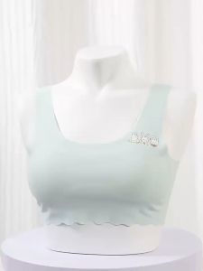 Teenager Girls Baby Bra Stretchable Cute Printed Design Seamless Thin Padded Training Bra for Students