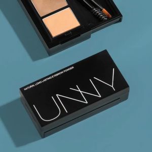 Unny Eyebrow Powder Palette 3 Colors Waterproof Shade for Eyebrow Enhancer Cosmetic Brush Mirror Box Make Up Tools Set