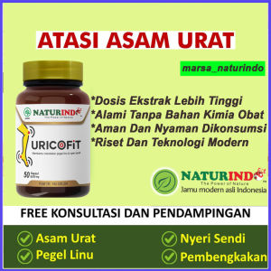 URICOFIT NATURINDO Herbal Suplemen Asam Urat Nyeri Sendi Nyeri Sendi Tangan dan Kaki Isi 50 Kapsul.