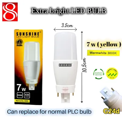 [SG SELLER ] SUNSHINE led 7W/ 9W LED PLC-2Pin Bulb / led g24d bulb Daylight / Warm-white