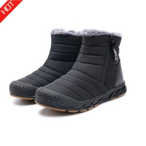 FECHENG winter Men snow boots ankle Boots Waterproof warm plush outdoor mens sneakers casual shoes non-slip long boots big size 36-46