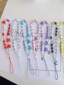 Simple Butterfly Knot Short Mobile Phone Chain DIY Beaded Bracelet Camera Pendant Lanyard Anti-Loss CCD Digital Accessories