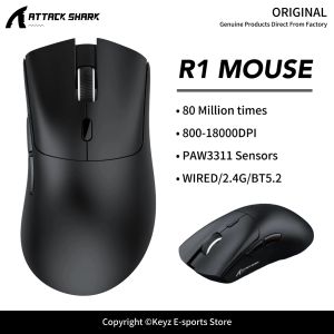 ATTACK SHARK | ATTACK SHARK R1 Lightweight Mouse 1000Hz Wireless Mouse PAW3311 Sensor 18000DPI and Broadcom BK3633 Master for Gaming Mouse