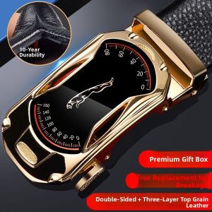 JIFANPAUL | Mens Leather Automatic Buckle Belt Full Grain Cowhide