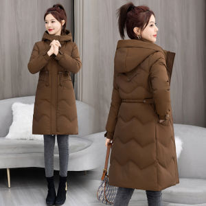 down Cotton Jacket Coat Women Mid Length Long Length 2024 Winter New Arrival Slim-Fitting Cotton-Padded Jacket Western Style Slimming Thermal Cotton Coat