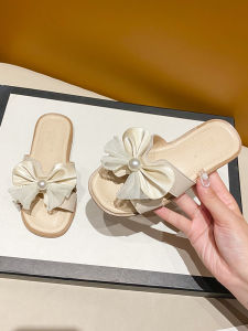 Genuine Leather Princess Style Summer Outdoor Sandals for Girls Home Slippers Beach Shoes Toddler Kids Comfortable Flat Heels